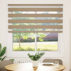 Store zèbre marron sable largeur du tissu 140,9 cm polyester 