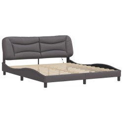 Cadre de lit avec LED sans matelas gris 180x200 cm 