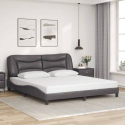 Cadre de lit avec LED sans matelas gris 180x200 cm 
