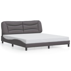 Cadre de lit avec LED sans matelas gris 180x200 cm 