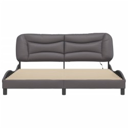 Cadre de lit avec LED sans matelas gris 180x200 cm 