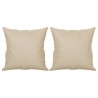 Canapé 3 places avec oreillers crème 180 cm tissu microfibre 