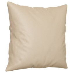 Canapé 3 places avec oreillers crème 180 cm tissu microfibre 