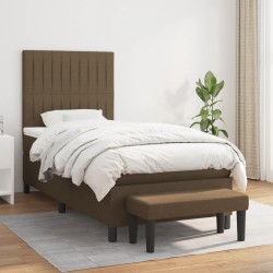 Sommier à lattes de lit avec matelas Marron foncé 100x200 cm 