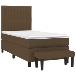 Sommier à lattes de lit avec matelas Marron foncé 100x200 cm 