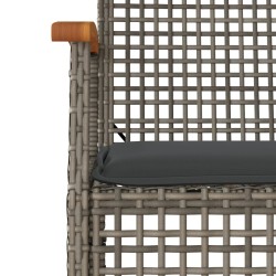 Ensemble à manger jardin 4pcs et coussins Gris Résine tressée 