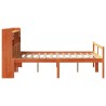 Lit bibliothèque sans matelas cire marron 150x200 cm pin massif 