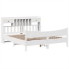 Cadre de lit sans matelas blanc 180x200 cm bois massif de pin 