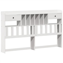 Cadre de lit sans matelas blanc 180x200 cm bois massif de pin 