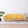 Canapé à 3 places tissu jaune 