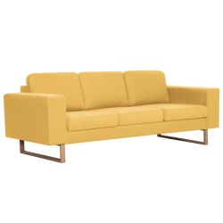 Canapé à 3 places tissu jaune 