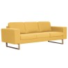 Canapé à 3 places tissu jaune 