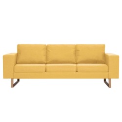 Canapé à 3 places tissu jaune 
