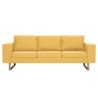 Canapé à 3 places tissu jaune 