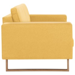 Canapé à 3 places tissu jaune 