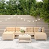 Salon de jardin 7 pcs bois de pin massif 