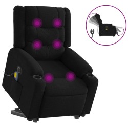 Fauteuil inclinable de massage électrique Noir Tissu 
