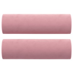 Canapé 2 places avec oreillers décoratifs rose 140 cm velours 