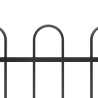 Clôture de jardin avec dessus en cerceau Acier 5,1 x 1,5 m Noir 