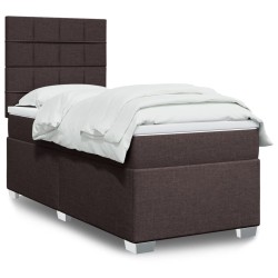 Sommier à lattes de lit avec matelas Marron foncé 90x200 cm 