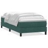 Sommier à lattes de lit et matelas vert foncé 100x210cm velours 