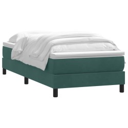 Sommier à lattes de lit et matelas vert foncé 100x210cm velours 