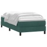 Sommier à lattes de lit et matelas vert foncé 100x210cm velours 