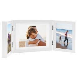 Cadre photo dépliable Blanc 22x15 cm+2x(10x15 cm) 