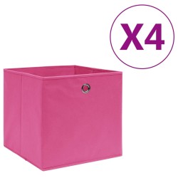 Boîtes de rangement 4 pcs Tissu intissé 28x28x28 cm Rose 