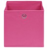 Boîtes de rangement 4 pcs Tissu intissé 28x28x28 cm Rose 