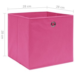 Boîtes de rangement 4 pcs Tissu intissé 28x28x28 cm Rose 