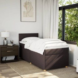 Sommier à lattes de lit avec matelas Marron foncé 100x200 cm 