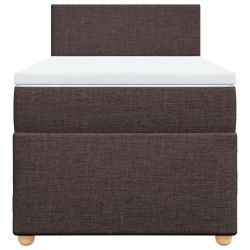 Sommier à lattes de lit avec matelas Marron foncé 100x200 cm 