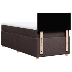 Sommier à lattes de lit avec matelas Marron foncé 100x200 cm 