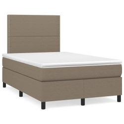 Sommier à lattes de lit avec matelas taupe 120x190 cm tissu 
