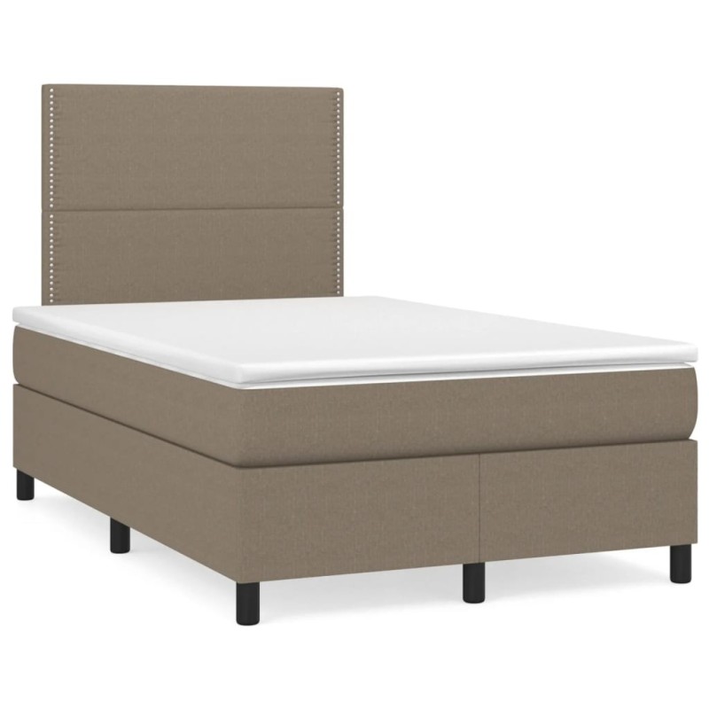 Sommier à lattes de lit avec matelas taupe 120x190 cm tissu 