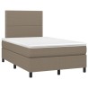 Sommier à lattes de lit avec matelas taupe 120x190 cm tissu 