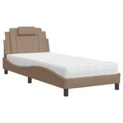 Lit avec matelas cappuccino 90x190 cm similicuir 