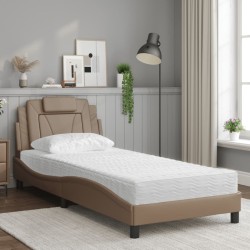 Lit avec matelas cappuccino 90x190 cm similicuir 