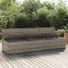 Canapé de jardin 3 places avec coussins Gris Résine tressée 