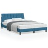 Lit avec matelas bleu 120x200 cm velours 