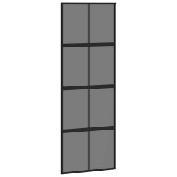 Porte coulissante kit quincaillerie noir 76x205 cm verre trempé 