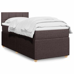 Sommier à lattes de lit avec matelas Marron foncé 90x190 cm 