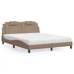 Lit avec matelas cappuccino 160x200 cm similicuir 