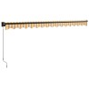 Auvent rétractable jaune et blanc 4,5x3 m tissu et aluminium 