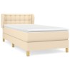 Sommier à lattes de lit avec matelas Crème 80x200 cm Tissu 
