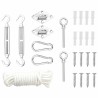 Jeu d'accessoires de voile d'ombrage 9 pcs Acier inoxydable 