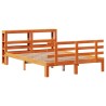 Cadre de lit et tête de lit sans matelas cire marron 160x200 cm 
