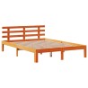 Cadre de lit et tête de lit sans matelas cire marron 160x200 cm 