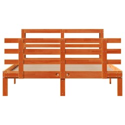 Cadre de lit et tête de lit sans matelas cire marron 160x200 cm 